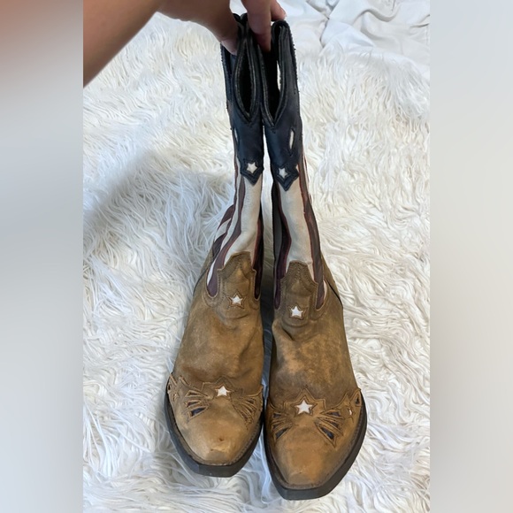 Laredo Stars & Stripes American Flag Western Boots Leather womens size 8.5 - Picture 2 of 13